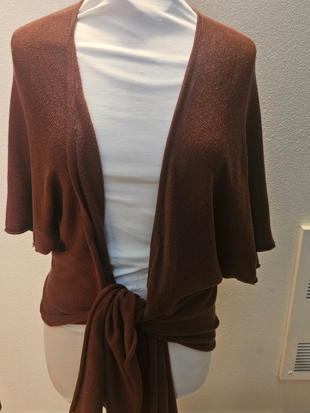 Banana Republic Knit Open Tie Front Short Sleeve Cardigan Sweater S/M Flattering